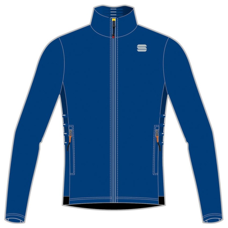 Veste d’entraînement Sportful Squadra Jacket 2022 céramique bleue / noir Veste d’entraînement Sportful Squadra Jacket 2022 céramique bleue / noir